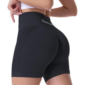 imageSunzel Butt Scrunch Seamless Shorts Womens 5 Inch Workout Shorts High Waist Stretch Booty Short for GymYogaRunningBikingBlack Grey