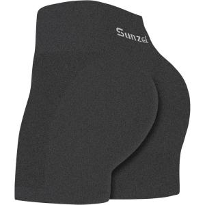 imageSunzel Butt Scrunch Seamless Shorts Womens 5 Inch Workout Shorts High Waist Stretch Booty Short for GymYogaRunningBikingBlack Speckled
