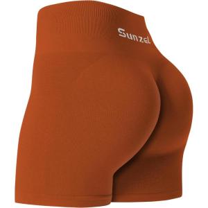 imageSunzel Butt Scrunch Seamless Shorts Womens 5 Inch Workout Shorts High Waist Stretch Booty Short for GymYogaRunningBikingCinnamon Stick