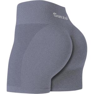 imageSunzel Butt Scrunch Seamless Shorts Womens 5 Inch Workout Shorts High Waist Stretch Booty Short for GymYogaRunningBikingLight Grey