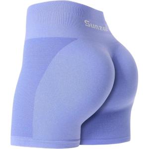 imageSunzel Butt Scrunch Seamless Shorts Womens 5 Inch Workout Shorts High Waist Stretch Booty Short for GymYogaRunningBikingLilac