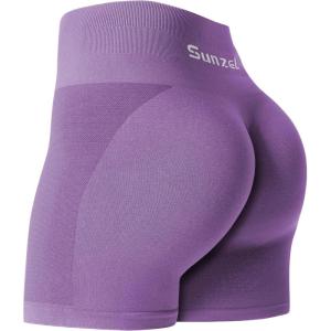 imageSunzel Butt Scrunch Seamless Shorts Womens 5 Inch Workout Shorts High Waist Stretch Booty Short for GymYogaRunningBikingMeadow Violet
