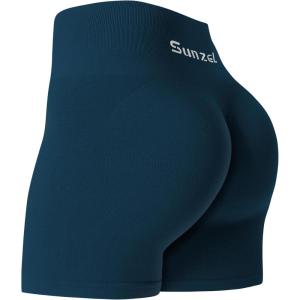 imageSunzel Butt Scrunch Seamless Shorts Womens 5 Inch Workout Shorts High Waist Stretch Booty Short for GymYogaRunningBikingMidnight Blue