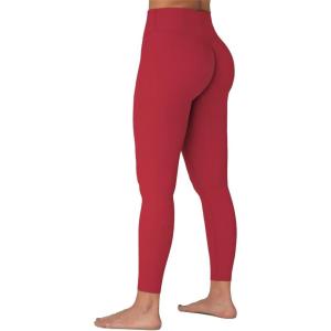 imageSunzel Sunzfly Invisible Butt Scrunch Workout Leggings for Women Butt Lifting High Waisted Gym Yoga Pants with Tummy ControlScarlet Red