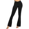 imageSunzel Flare Leggings Crossover Yoga Pants with Tummy Control HighWaisted and Wide LegBlack