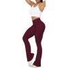 imageSunzel Flare Leggings Crossover Yoga Pants with Tummy Control HighWaisted and Wide LegBlack Cherry