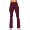 imageSunzel Flare Leggings Crossover Yoga Pants with Tummy Control HighWaisted and Wide LegBlack Cherry