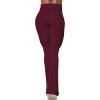 imageSunzel Flare Leggings Crossover Yoga Pants with Tummy Control HighWaisted and Wide LegBlack Cherry