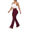 imageSunzel Flare Leggings Crossover Yoga Pants with Tummy Control HighWaisted and Wide LegBlack Cherry