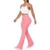 imageSunzel Flare Leggings Crossover Yoga Pants with Tummy Control HighWaisted and Wide LegBubble Pink