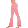 imageSunzel Flare Leggings Crossover Yoga Pants with Tummy Control HighWaisted and Wide LegBubble Pink