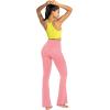 imageSunzel Flare Leggings Crossover Yoga Pants with Tummy Control HighWaisted and Wide LegBubble Pink