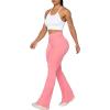 imageSunzel Flare Leggings Crossover Yoga Pants with Tummy Control HighWaisted and Wide LegBubble Pink