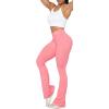 imageSunzel Flare Leggings Crossover Yoga Pants with Tummy Control HighWaisted and Wide LegBubble Pink