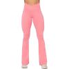 imageSunzel Flare Leggings Crossover Yoga Pants with Tummy Control HighWaisted and Wide LegBubble Pink