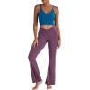 imageSunzel Flare Leggings Crossover Yoga Pants with Tummy Control HighWaisted and Wide LegBurgendy