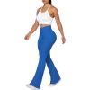 imageSunzel Flare Leggings Crossover Yoga Pants with Tummy Control HighWaisted and Wide LegClassic Blue