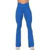 imageSunzel Flare Leggings Crossover Yoga Pants with Tummy Control HighWaisted and Wide LegClassic Blue