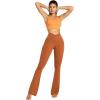 imageSunzel Flare Leggings Crossover Yoga Pants with Tummy Control HighWaisted and Wide LegCoffee