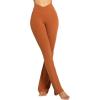 imageSunzel Flare Leggings Crossover Yoga Pants with Tummy Control HighWaisted and Wide LegCoffee