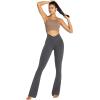 imageSunzel Flare Leggings Crossover Yoga Pants with Tummy Control HighWaisted and Wide LegDark Grey