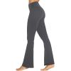 imageSunzel Flare Leggings Crossover Yoga Pants with Tummy Control HighWaisted and Wide LegDark Grey