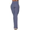 imageSunzel Flare Leggings Crossover Yoga Pants with Tummy Control HighWaisted and Wide LegDeep Sea Blue