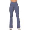 imageSunzel Flare Leggings Crossover Yoga Pants with Tummy Control HighWaisted and Wide LegDeep Sea Blue