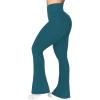imageSunzel Flare Leggings Crossover Yoga Pants with Tummy Control HighWaisted and Wide LegDeep Teal