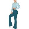 imageSunzel Flare Leggings Crossover Yoga Pants with Tummy Control HighWaisted and Wide LegDeep Teal