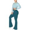 imageSunzel Flare Leggings Crossover Yoga Pants with Tummy Control HighWaisted and Wide LegDeep Teal