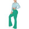 imageSunzel Flare Leggings Crossover Yoga Pants with Tummy Control HighWaisted and Wide LegGolf Green