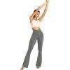 imageSunzel Flare Leggings Crossover Yoga Pants with Tummy Control HighWaisted and Wide LegGrey