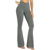 imageSunzel Flare Leggings Crossover Yoga Pants with Tummy Control HighWaisted and Wide LegGrey