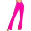 imageSunzel Flare Leggings Crossover Yoga Pants with Tummy Control HighWaisted and Wide LegHot Pink