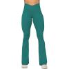 imageSunzel Flare Leggings Crossover Yoga Pants with Tummy Control HighWaisted and Wide LegJasper Green
