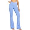 imageSunzel Flare Leggings Crossover Yoga Pants with Tummy Control HighWaisted and Wide LegLight Blue