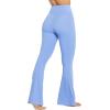 imageSunzel Flare Leggings Crossover Yoga Pants with Tummy Control HighWaisted and Wide LegLight Blue
