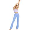 imageSunzel Flare Leggings Crossover Yoga Pants with Tummy Control HighWaisted and Wide LegLight Blue