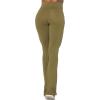 imageSunzel Flare Leggings Crossover Yoga Pants with Tummy Control HighWaisted and Wide LegMartini Olive