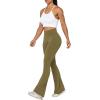 imageSunzel Flare Leggings Crossover Yoga Pants with Tummy Control HighWaisted and Wide LegMartini Olive
