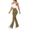 imageSunzel Flare Leggings Crossover Yoga Pants with Tummy Control HighWaisted and Wide LegMartini Olive