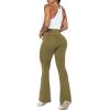 imageSunzel Flare Leggings Crossover Yoga Pants with Tummy Control HighWaisted and Wide LegMartini Olive