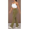 imageSunzel Flare Leggings Crossover Yoga Pants with Tummy Control HighWaisted and Wide LegMartini Olive