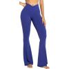 imageSunzel Flare Leggings Crossover Yoga Pants with Tummy Control HighWaisted and Wide LegNavy Blue