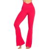 imageSunzel Flare Leggings Crossover Yoga Pants with Tummy Control HighWaisted and Wide LegRed