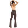 imageSunzel Flare Leggings Crossover Yoga Pants with Tummy Control HighWaisted and Wide LegSeal Brown