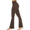 imageSunzel Flare Leggings Crossover Yoga Pants with Tummy Control HighWaisted and Wide LegSeal Brown