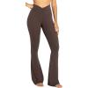 imageSunzel Flare Leggings Crossover Yoga Pants with Tummy Control HighWaisted and Wide LegSeal Brown
