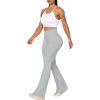 imageSunzel Flare Leggings Crossover Yoga Pants with Tummy Control HighWaisted and Wide LegSilver Grey